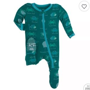 KicKee Pants® Size 24M Crabs Footed Pajama in Green